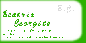 beatrix csorgits business card