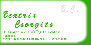 beatrix csorgits business card